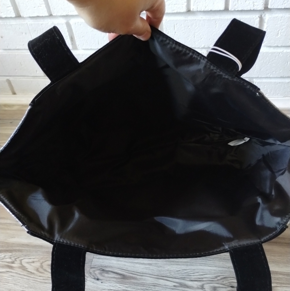 Jimmy Choo Parfums Black Velvet Silver Glitter Tote Bag - Picture 6 of 6